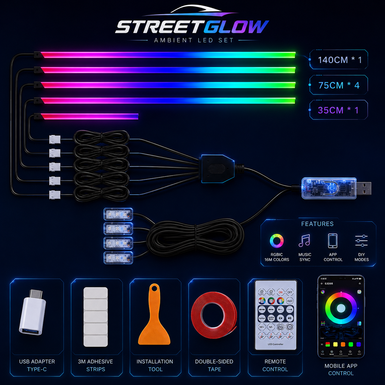 Zestaw Ambient LED StreetGLOW